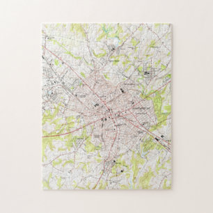Vintage Map of Spartanburg South Carolina (1949) Jigsaw Puzzle