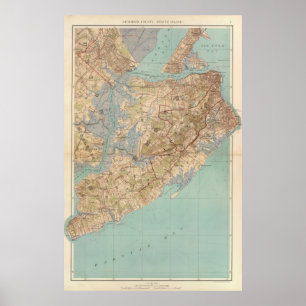 Vintage Map of Staten Island (1891) Poster