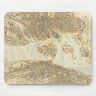 Vintage Map of Stockholm (1899) Mouse Pad
