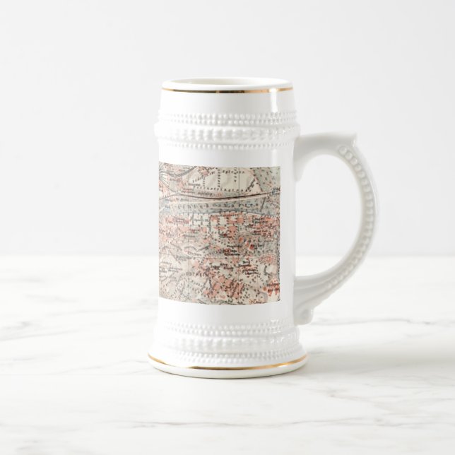 Vintage Map of Stuttgart Germany (1909) Beer Stein (Right)