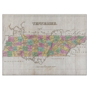 Vintage Map of Tennessee (1827) Cutting Board