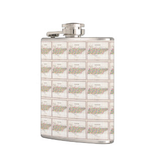 Vintage Map of Tennessee (1827) Hip Flask