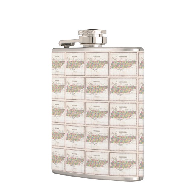 Vintage Map of Tennessee (1827) Hip Flask (Left)