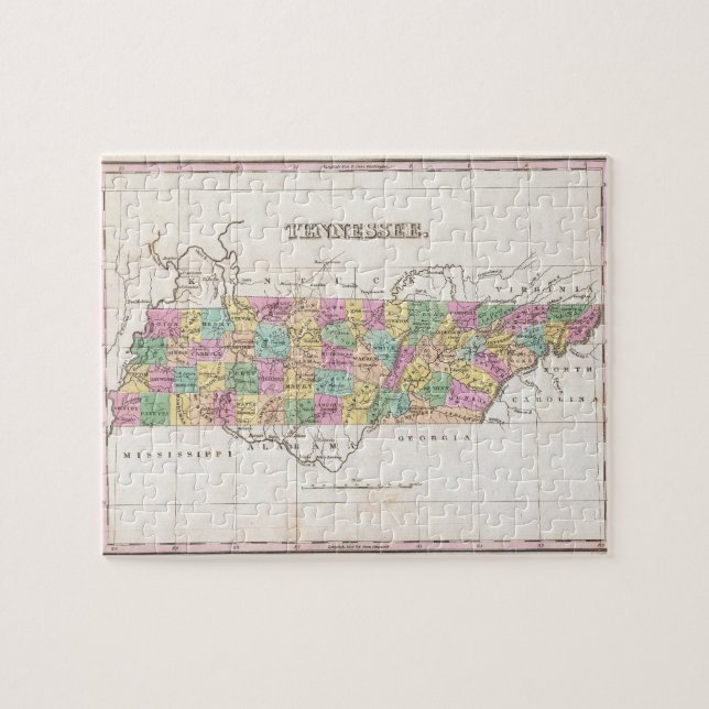 Vintage Map of Tennessee (1827) Jigsaw Puzzle (Horizontal)