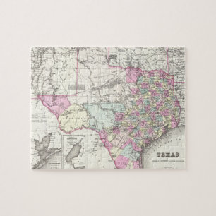 Vintage Map of Texas (1855) Jigsaw Puzzle