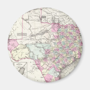 Vintage Map of Texas (1855) Magnet