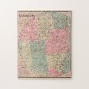 Vintage Map of The Adirondack Mountains (1883) Jigsaw Puzzle
