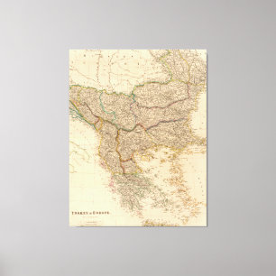 Vintage Map of The Balkans (1832) Canvas Print