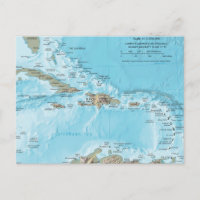 Vintage Map of the Caribbean - U.S.