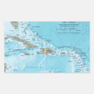Vintage Map of the Caribbean - U.S. Sticker