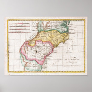 Vintage Map of The Carolinas (1780) Poster