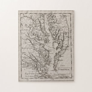 Vintage Map of The Chesapeake Bay (1681) Jigsaw Puzzle
