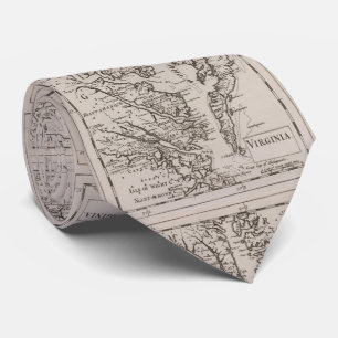 Vintage Map of The Chesapeake Bay (1681) Tie