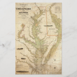 Vintage Map of The Chesapeake Bay (1840)