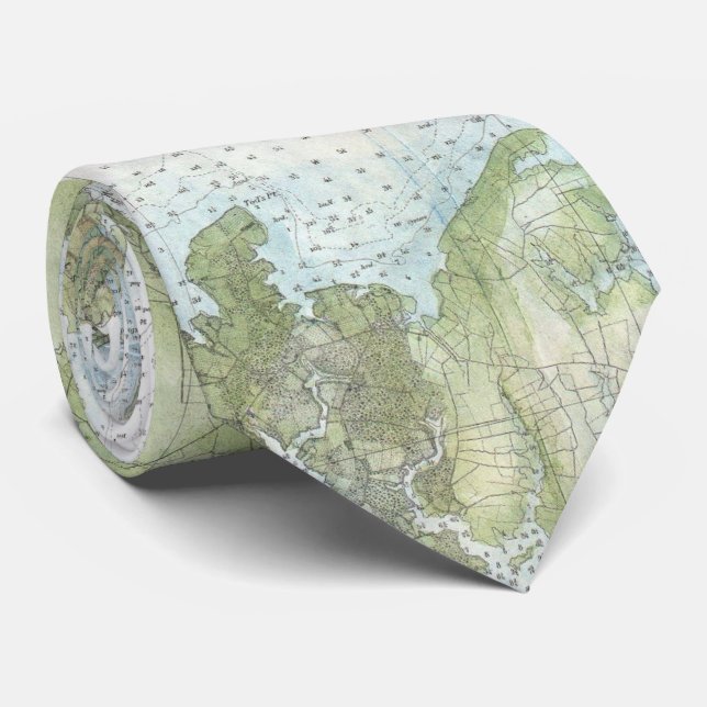 Vintage Map of The Chesapeake Bay (1857) Tie (Rolled)