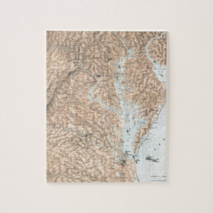 Vintage Map of The Chesapeake Bay (1861) Jigsaw Puzzle