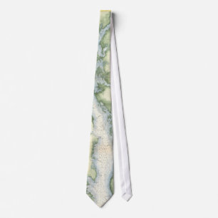 Vintage Map of the Chesapeake Bay Tie