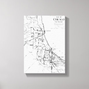 Vintage Map of The Chicago Railroad Network (1913) Canvas Print