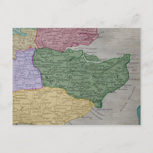 Vintage map of the County of Kent, England Postcard