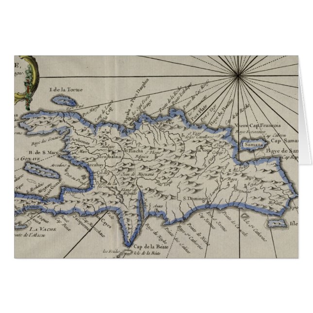 Vintage Map of The Dominican Republic (1750) (Front Horizontal)
