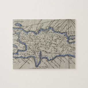 Vintage Map of The Dominican Republic (1750) Jigsaw Puzzle