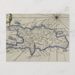 Vintage Map of The Dominican Republic (1750) Postcard