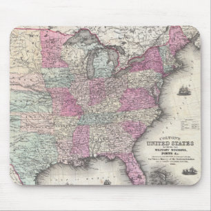 Vintage Map of The Eastern United States (1862) Mouse Pad