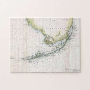 Vintage Map of The Florida Keys (1852) Jigsaw Puzzle
