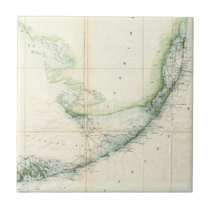 Vintage Map of The Florida Keys (1859) Tile