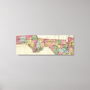 Vintage Map of The Florida Panhandle (1870) Canvas Print