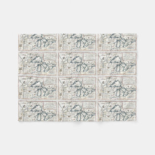Vintage Map of The Great Lakes (1696) Fleece Blanket