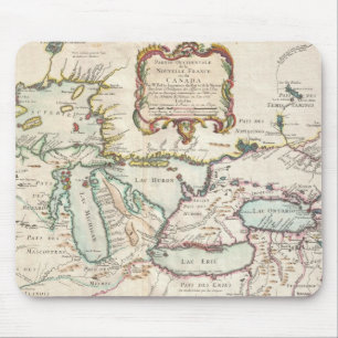 Vintage Map of The Great Lakes (1755) Mouse Pad