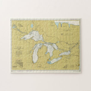 Vintage Map of The Great Lakes (1979) Jigsaw Puzzle