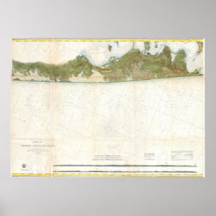 Vintage Map of The Hamptons (1857) Poster