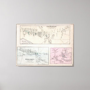 Vintage Map of The Hamptons (1873) Canvas Print