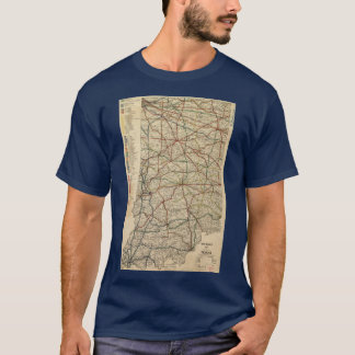 Vintage Map of The Indiana Railroad System 1896 Ov T-Shirt