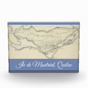 Vintage Map of the Island of Montreal, Quebec Photo Block