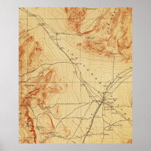 Vintage Map of The Las Vegas Valley NV (1907) Poster