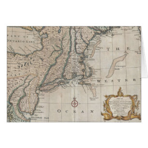 Vintage Map of The New England Coast (1747)