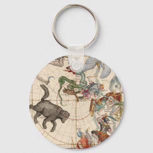 Vintage Map of the North Pole Keychain