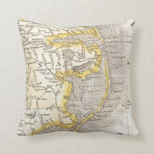Vintage Map of The Outer Banks (1818) Throw Pillow