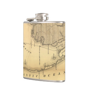 Vintage Map of The Outer Banks (1862) Hip Flask