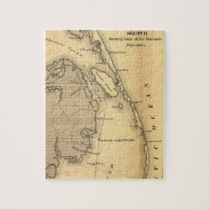 Vintage Map of The Outer Banks (1862) Jigsaw Puzzle