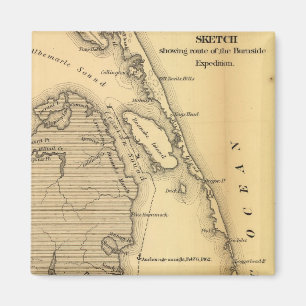 Vintage Map of The Outer Banks (1862) Magnet