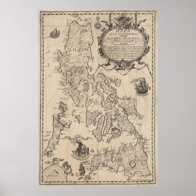 Vintage Map of The Philippines (1744) Poster (Front)