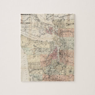 Vintage Map of The Puget Sound (1891) Jigsaw Puzzle