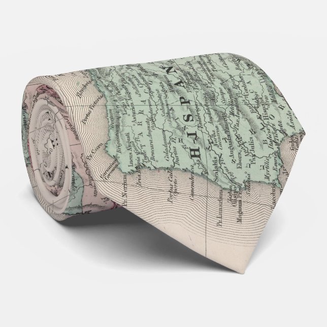 Vintage Map of The Roman Empire (1870) Tie (Rolled)