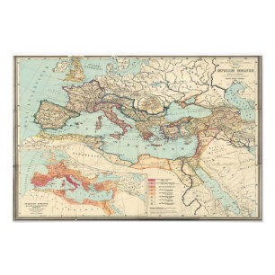 Vintage Map of The Roman Empire (1889) Photo Print
