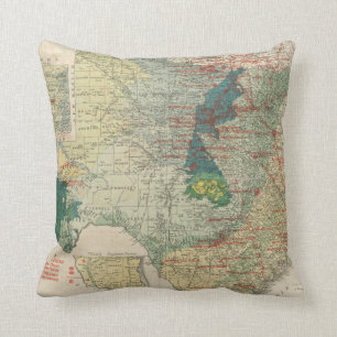 Vintage Map of The Texas Oil and Gas Fields (1920) Throw Pillow