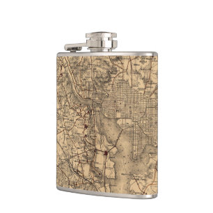 Vintage Map of The Washington DC Area (1865) Hip Flask